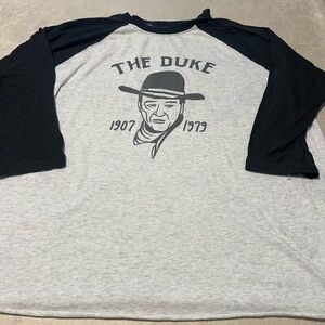 John Wayne "The Duke" Baseball-Style 3/4 Sleeve Graphic Men's T-Shirt. Size XL